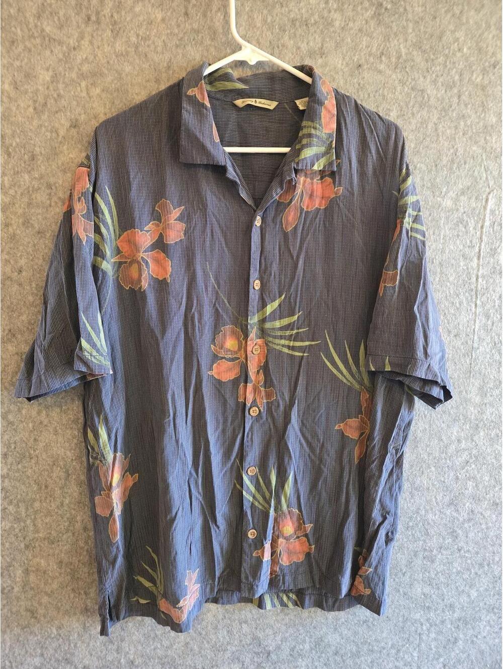 Vintage 90s Tommy Bahamas Shirt XL 75% Silk